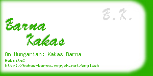 barna kakas business card